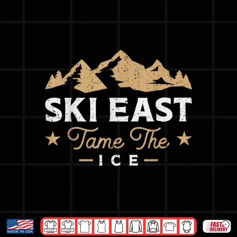 Design Vintage Skiing t shirt Ski East Winter Mountain Vacation Shirt