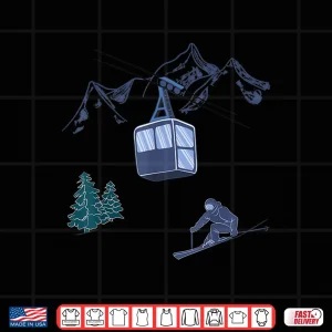 Design Winter Sports Skiing Snow Scene Vintage Ski Resort Mountains Shirt