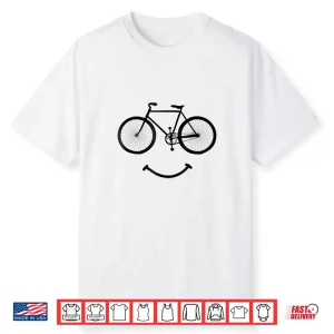 Bicycle And Smile Shirt Bicycling Tee Shirt Black