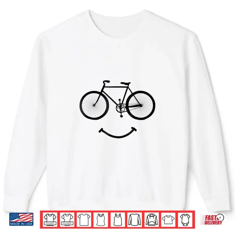 Sweatshirt Bicycle and Smile Shirt Bicycling Tee Shirt Black