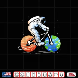 Design Astronaut in Space Bike Tour Cycling Lover Bicycle Rider Shirt