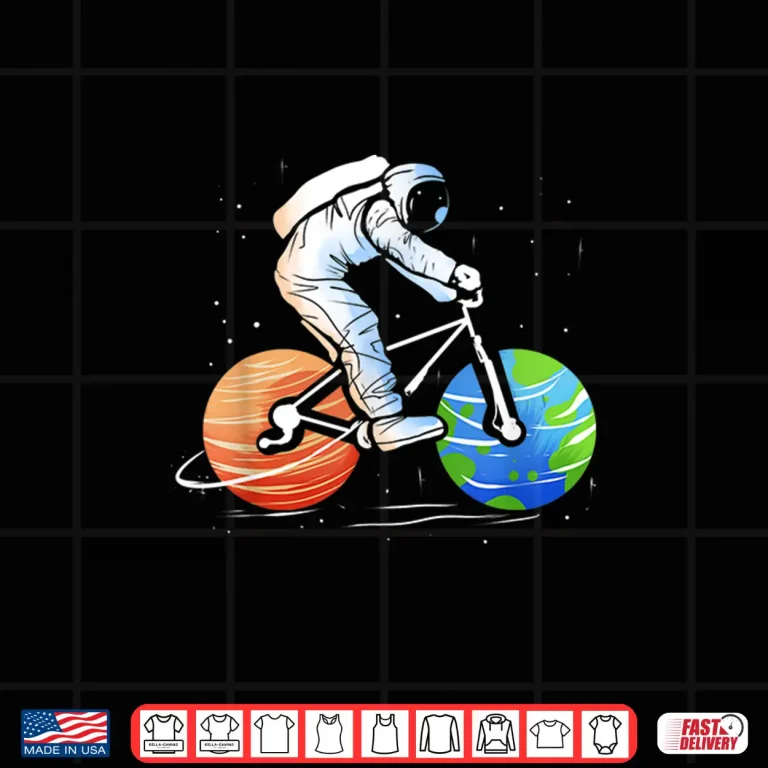 Design Astronaut in Space Bike Tour Cycling Lover Bicycle Rider Shirt