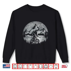 Sweatshirt Bigfoot Riding Bicycle Mountain Biking Moon Bigfoot Cycling Shirt