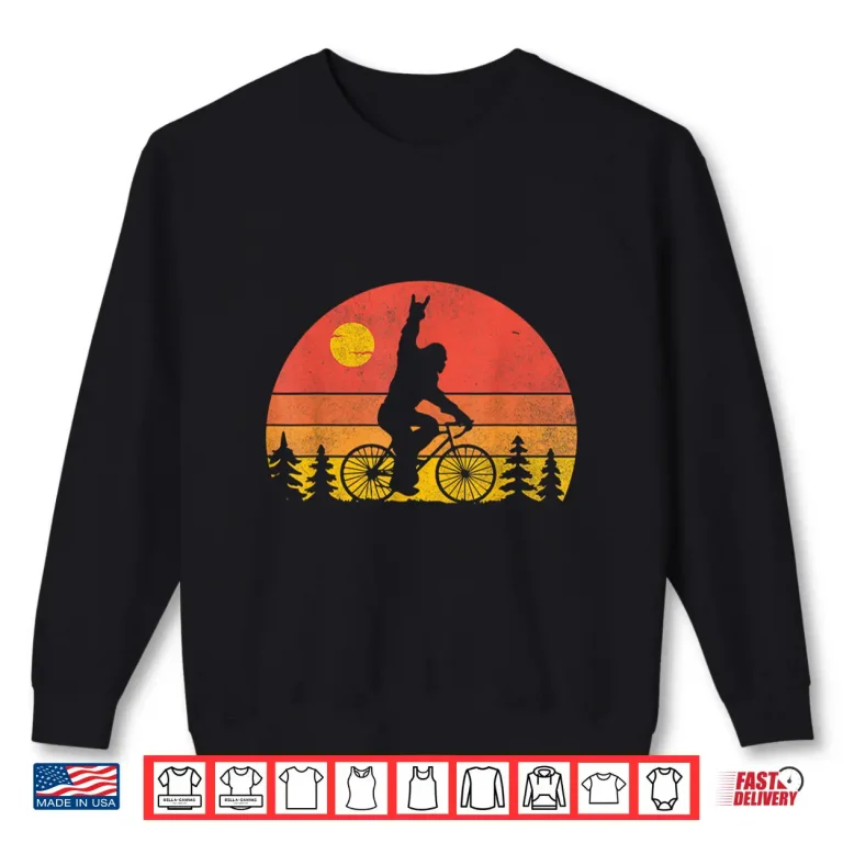 Sweatshirt Bigfoot Mountain Bike Funny MTB Biking Cycling Sasquatch Men Shirt