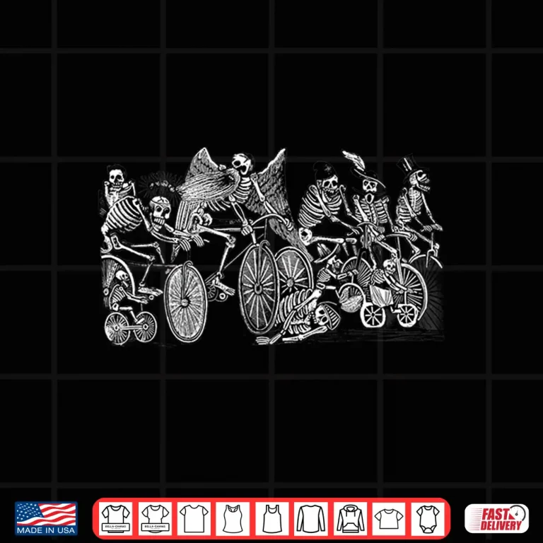 Design Bike Riding Skeletons Tee Cycling Shirt for Bikers