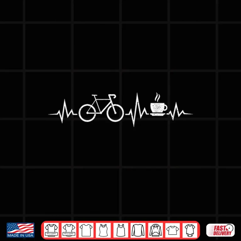 Design Cycling Coffee Heartbeat ECG Gravelbike Roadbike Cyclist Shirt