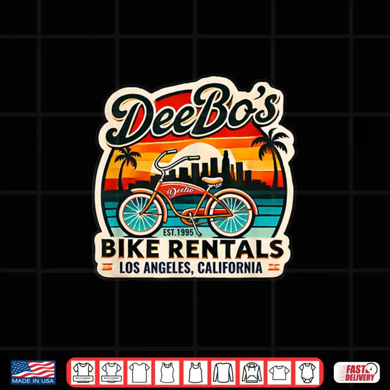 Design Deebos Bike Rentals Beach Cruisers 90s Pop Culture Shirt