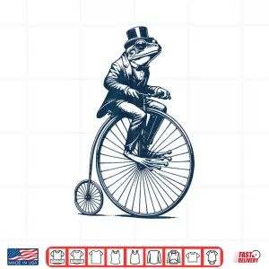 Design Dapper Frog riding a Vintage Penny Farthing Bicycle Cyclist Shirt
