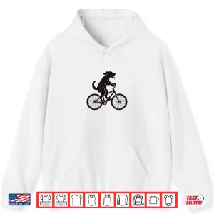 Hoodie Dog Riding Bicycle Funny Cycling Lover Men Women Kids Shirt