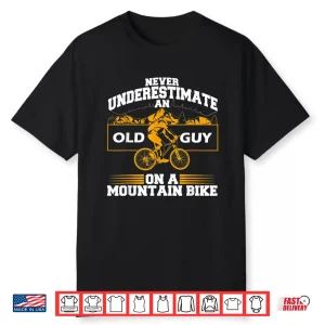 Funny Old Biker Mountain Bike Gift   Cute Bicycle Riders Men Shirt