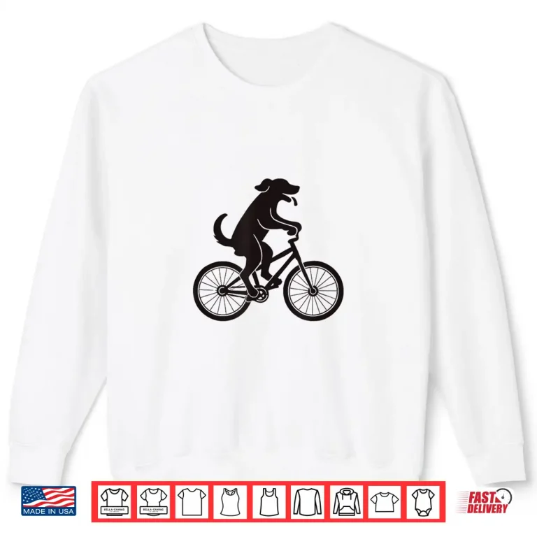 Sweatshirt Dog Riding Bicycle Funny Cycling Lover Men Women Kids Shirt