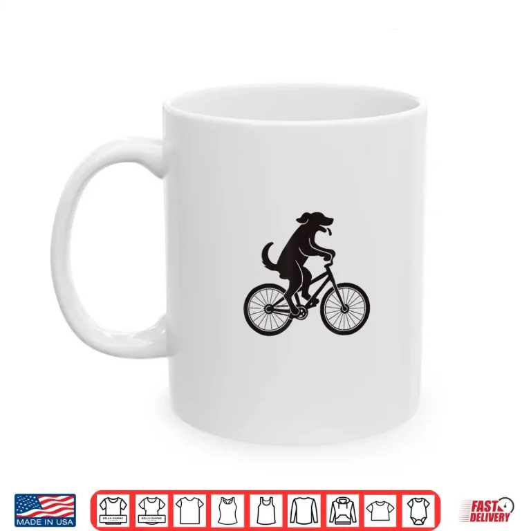 Mug Dog Riding Bicycle Funny Cycling Lover Men Women Kids Shirt