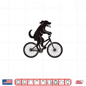 Design Dog Riding Bicycle Funny Cycling Lover Men Women Kids Shirt