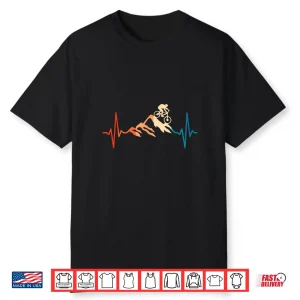 Mountain Bike Heartbeat Mtb Biking Cycling Bike Rider Shirt