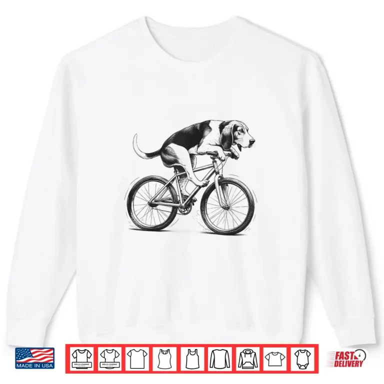 Sweatshirt Treeing Walker Coonhound Dog Riding a Bike Bicycle Cycling Shirt