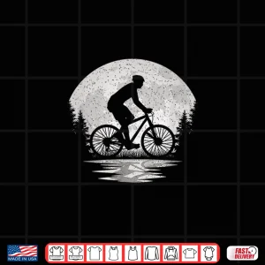 Design Vintage Cyclist Moon Bicycle Bike Cycling Lover Men Shirt