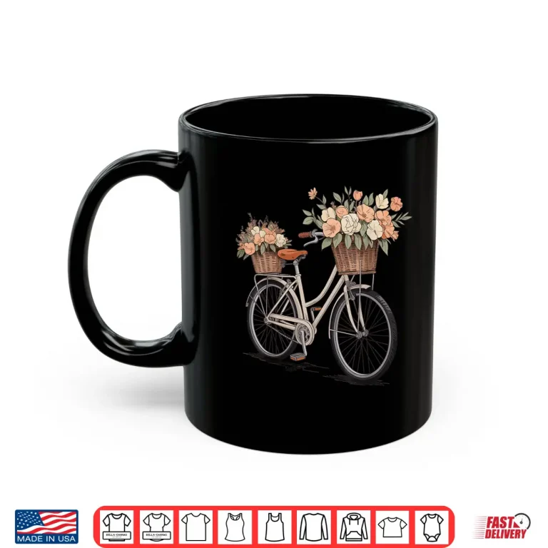 Mug Bicycle Flowers Cyclist Floral Shirt