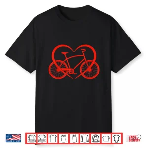 Bike Heart Bicycle Love Cycling Valentine’S Day Women Men Shirt