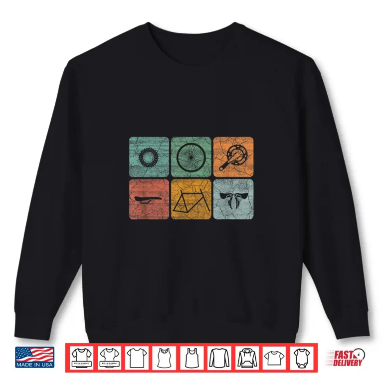 Sweatshirt Biking Cycling Vintage Bicycle Parts Cyclist Gifts Men Women Shirt