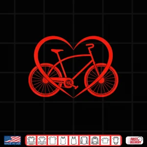 Design Bike Heart Bicycle Love Cycling Valentines Day Women Men Shirt