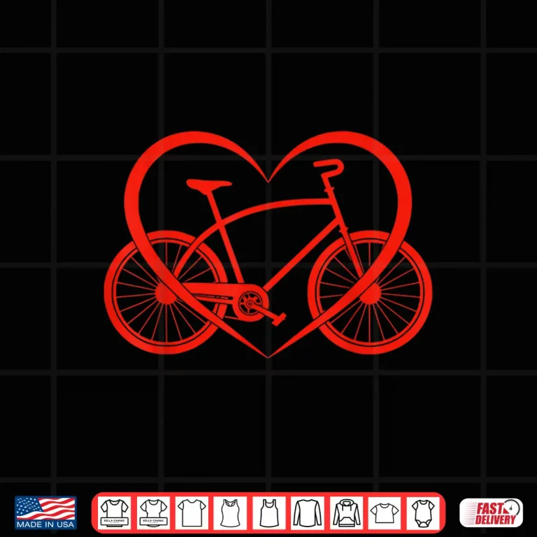 Design Bike Heart Bicycle Love Cycling Valentines Day Women Men Shirt