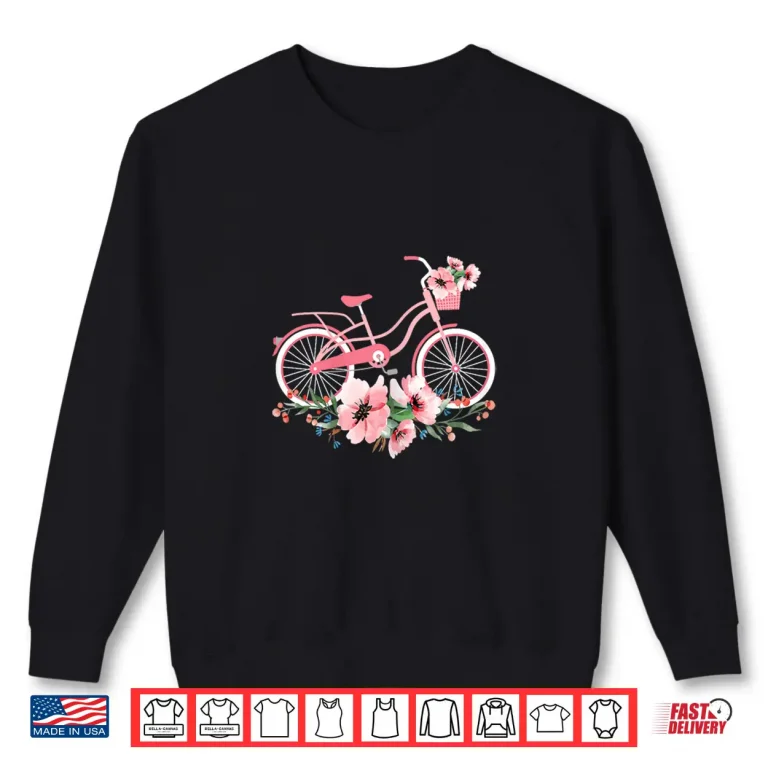 Sweatshirt Cute Cyclist Pink Bicycle Bike Cycling Lover Women Girls Shirt