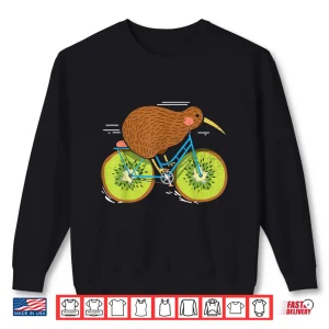 Sweatshirt Cycle New Zealand Funny Kiwi on a Bicycle Design Idea Shirt