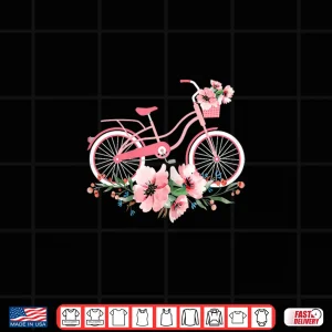 Design Cute Cyclist Pink Bicycle Bike Cycling Lover Women Girls Shirt