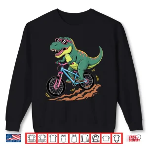 Sweatshirt Dinosaur Bicycle MTB Bike Cycle Cycling Toddler Kids Boys Shirt