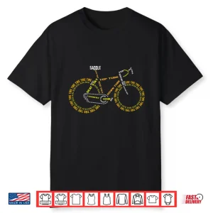 Funny Bicycle Anatomy Cyclist Cute Cycling Is Life Bikes Shirt