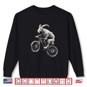 Sweatshirt Goat Riding Mountain Bike Funny Cycling MTB Cyclist Biker Shirt
