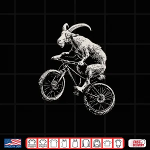 Design Goat Riding Mountain Bike Funny Cycling MTB Cyclist Biker Shirt