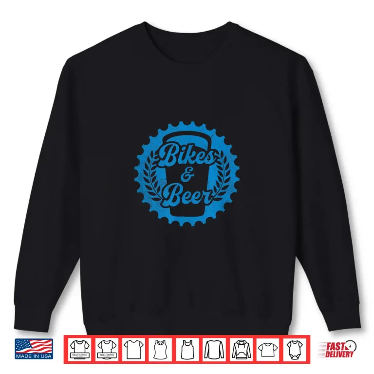Sweatshirt Mens Mountain Biker Bike Rider and Beer Drinker Bikes Beer Shirt