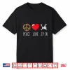 Spinning Class Workout Spin Love Peace Cycling Fitness Gym Shirt