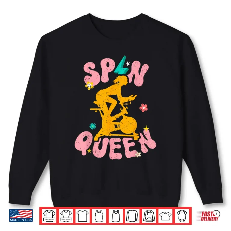 Sweatshirt Spin Class Queen Indoor Cycling Workout Stationary Spin Bike Shirt