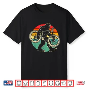 Vintage Bigfoot Mountain Bike Mtb Biking Cycling Sasquatch Shirt
