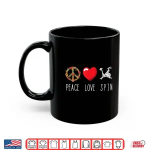 Mug Spinning Class Workout Spin Love Peace Cycling Fitness Gym Shirt