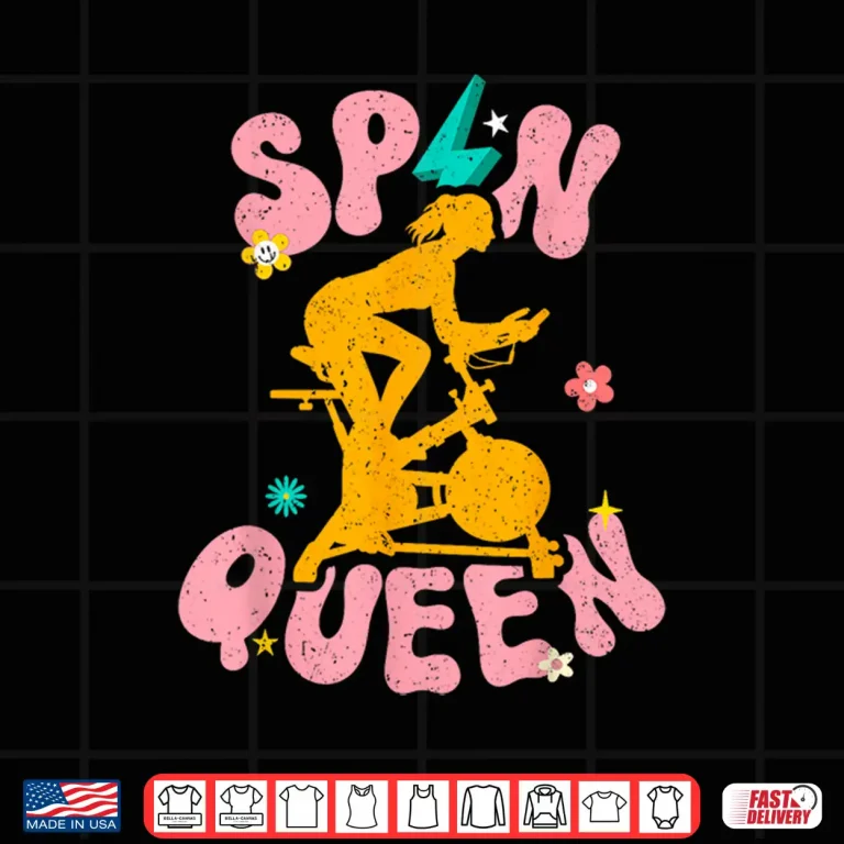 Design Spin Class Queen Indoor Cycling Workout Stationary Spin Bike Shirt