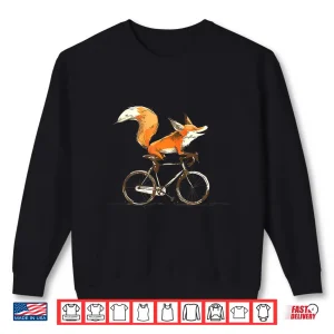 Sweatshirt Vintage Fox On A Bike Cute Fox Fox Riding Bicycle Cycling Shirt