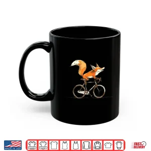Mug Vintage Fox On A Bike Cute Fox Fox Riding Bicycle Cycling Shirt