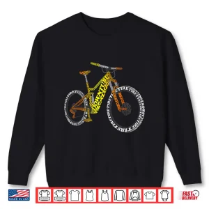 Sweatshirt Bicycle Anatomy Mountain Bike MTB Parts Funny Biker Rider Shirt