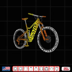 Design Bicycle Anatomy Mountain Bike MTB Parts Funny Biker Rider Shirt