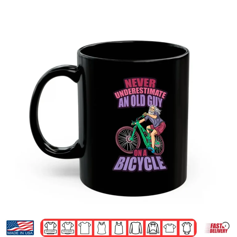 Mug Bicycle Grandparents Cyclist Grandma Funny Pension Shirt