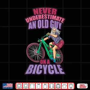 Design Bicycle Grandparents Cyclist Grandma Funny Pension Shirt