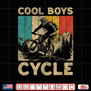 Design Cool Boys Cycle Bicycle Riding Cyclist Boys Kids Shirt
