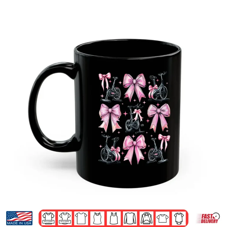 Mug Coquette Bow Spin Class Spinning Indoor Cycling Girl Mom Shirt