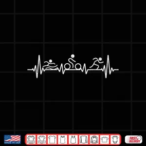 Design Cycling Swimming Running Triathlete Heartbeat Gift Triathlon Shirt