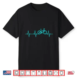 Mountain Bike Heartbeat Cyclist Cool Cycling Gift Shirt