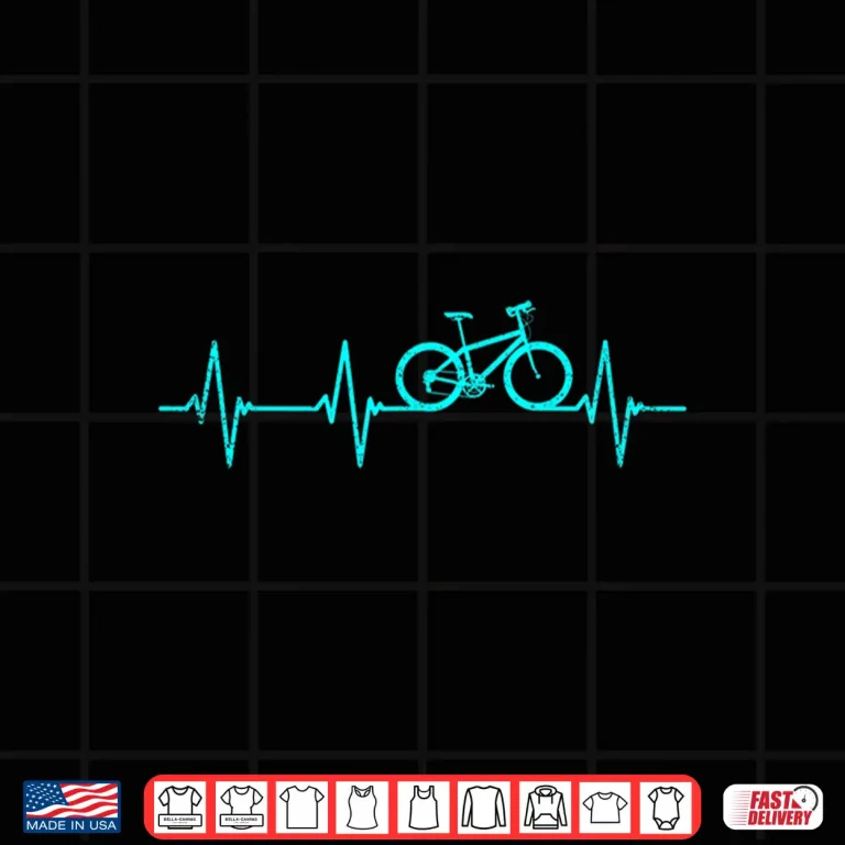 Design Mountain Bike Heartbeat Cyclist Cool Cycling Gift Shirt