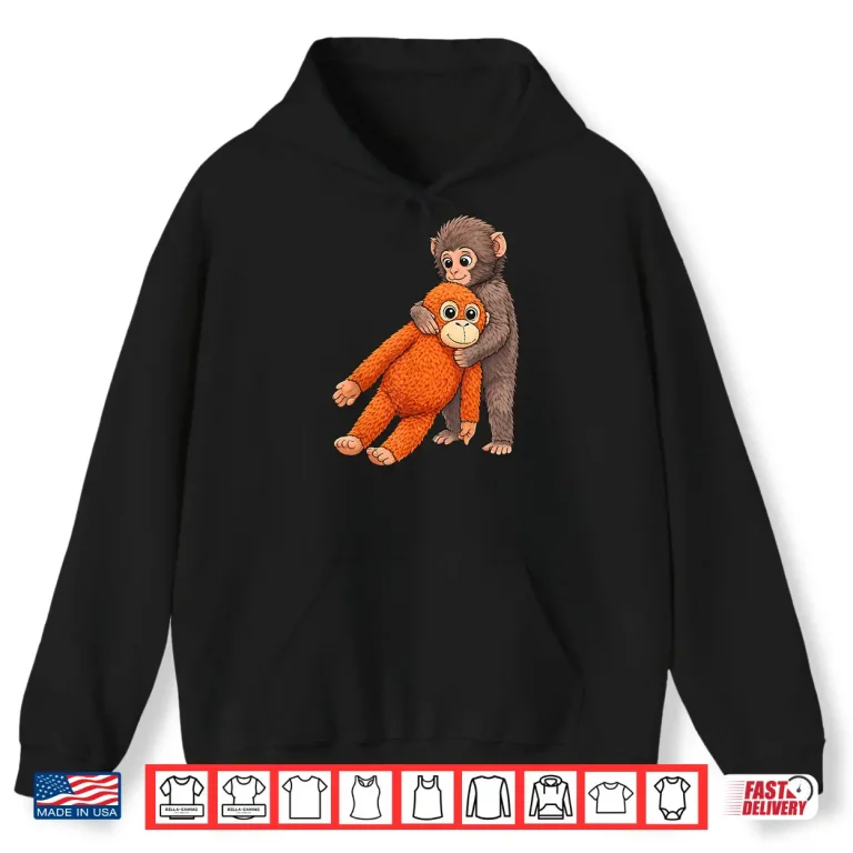 Hoodie Baby Monkey Punch Cute Animal Viral Internet Meme Funny Shirt